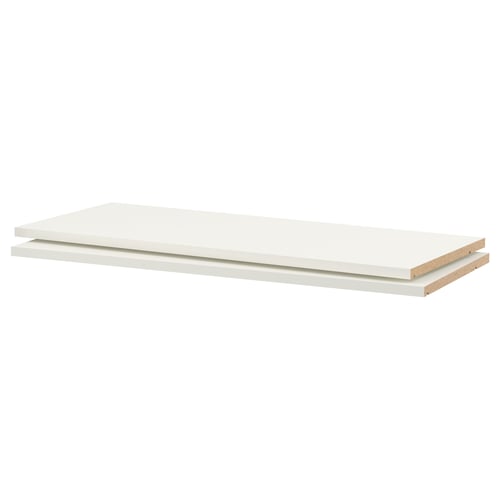 UTRUSTA white shelf: melamine, rectangular, thick, simple design.