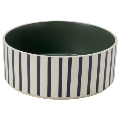 UTSÅDD Pet bowl, stripe pattern black-blue/gray-green, 7 ½ "