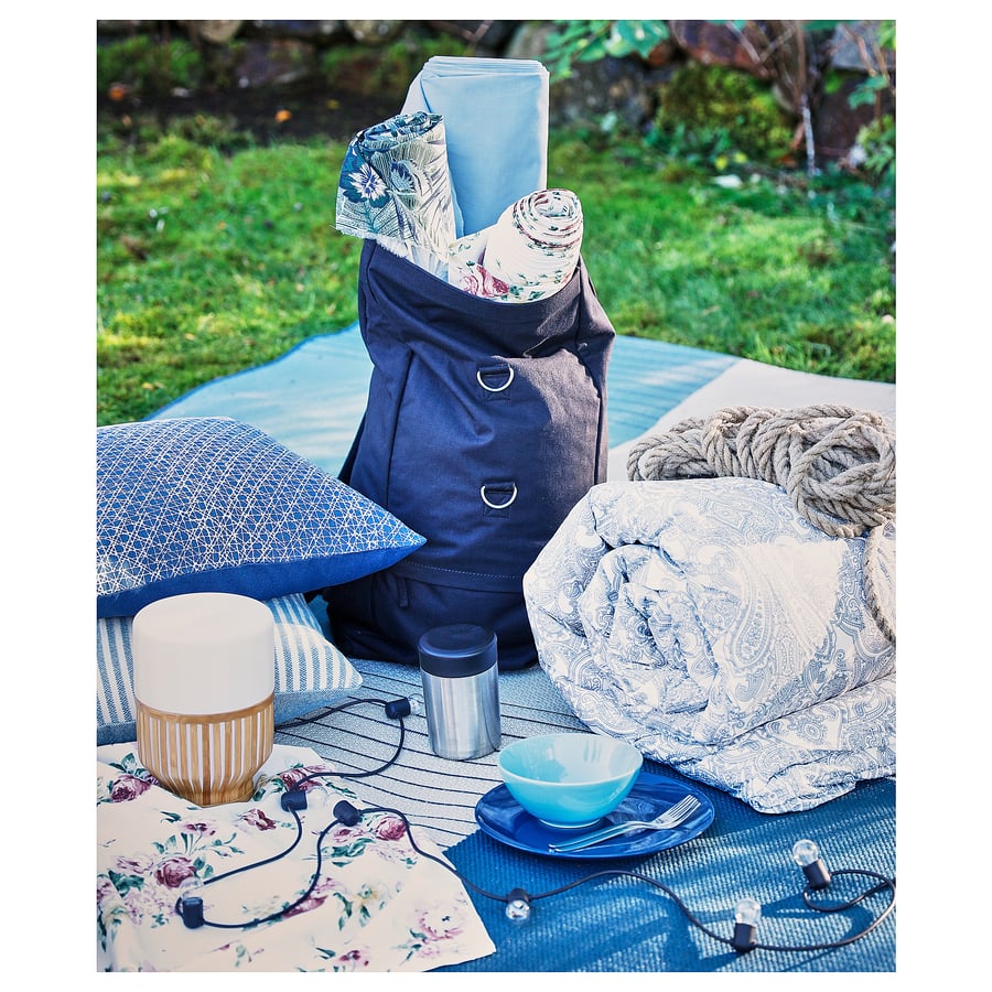 UTSUND LED string light with 12 lights, outdoor, battery operated black IKEA