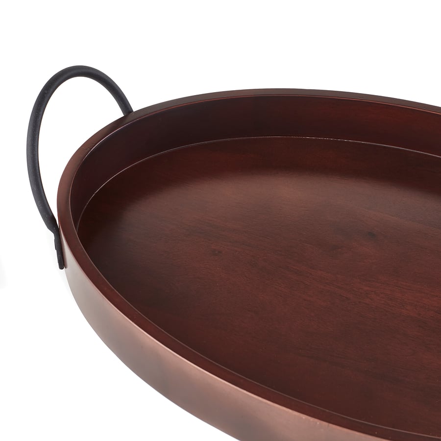 UTVÄNDIG Decorative tray, dark brown, Length 20" IKEA