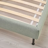VADHEIM Upholstered bed frame, Gunnared light green, Full