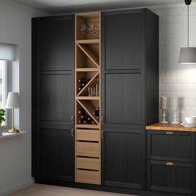 VADHOLMA Drawer unit, brown/stained ash, 15x14 3/8x15 "