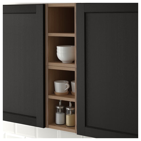 VADHOLMA Open storage, brown/stained ash, 9x14 3/8x15 "