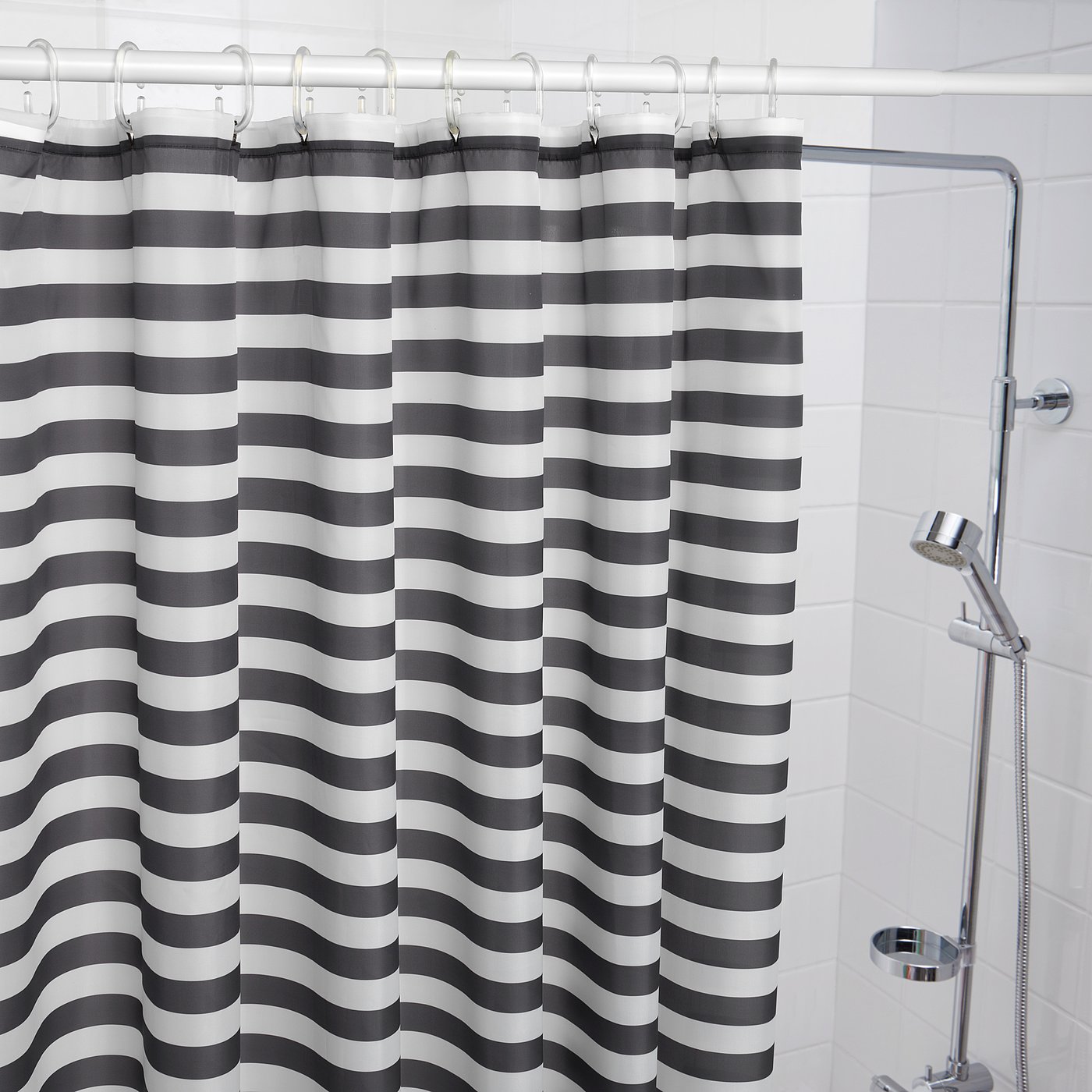 VADSJÖN Shower curtain, dark gray, 71x71" IKEA