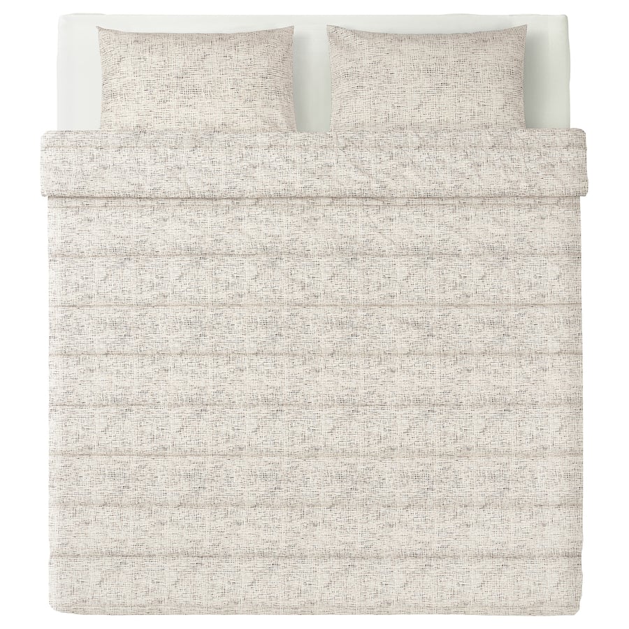 VÄGGÖRT Comforter and 2 pillowcases, gray stripe pattern, Full/Queen IKEA
