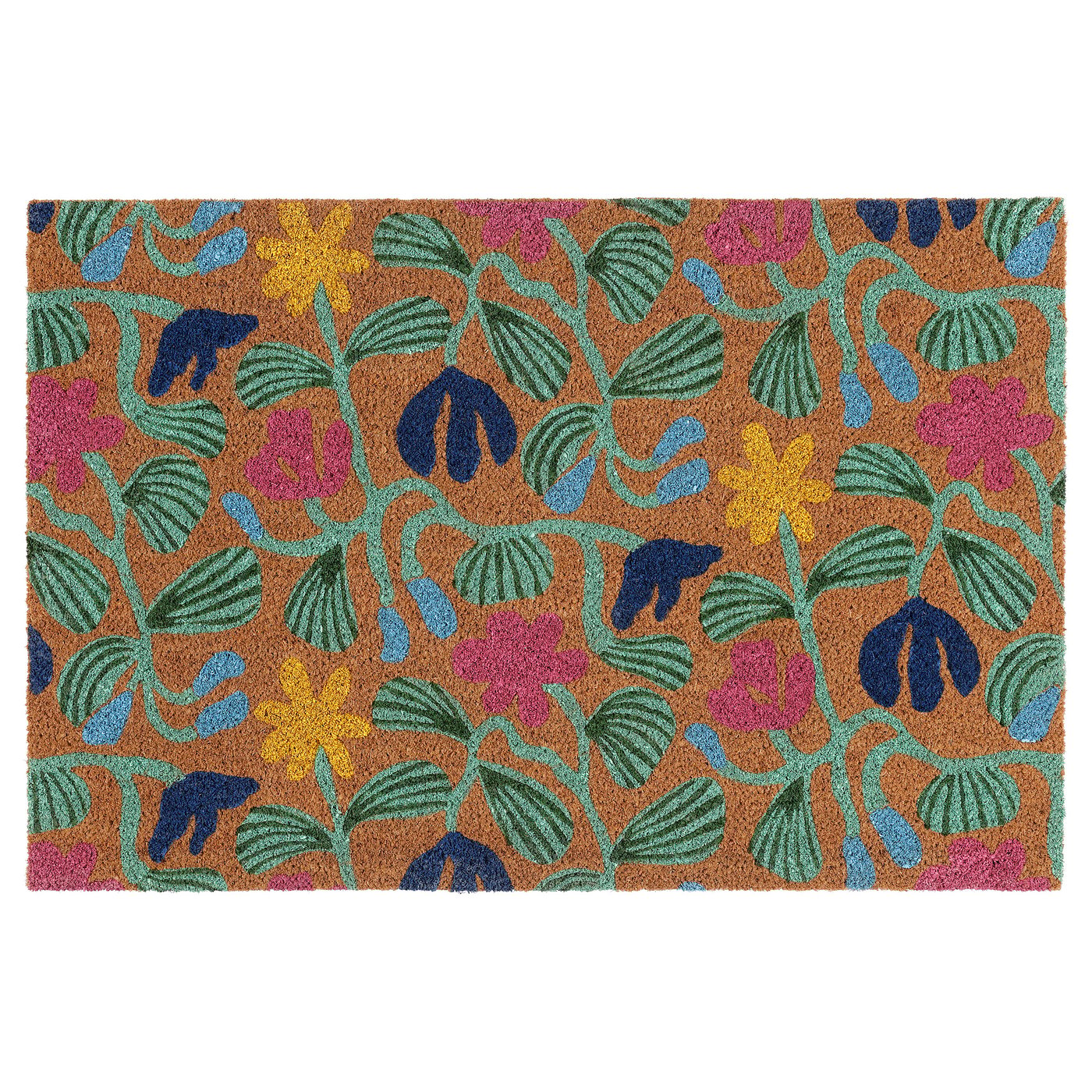 VÄGKURVA Door mat, indoor - multicolor/floral pattern 2 ' 0 "x2 ' 11 "