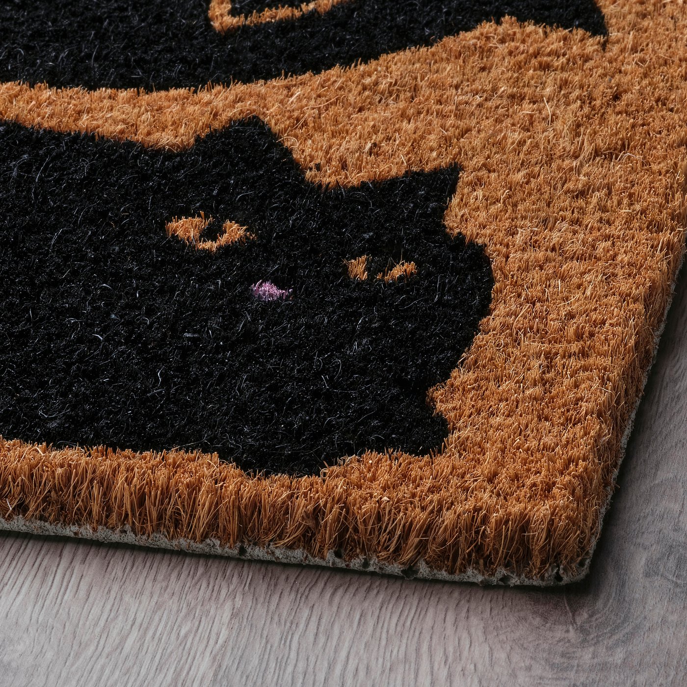 VÄGTYP door mat, cat black/natural, 2'0