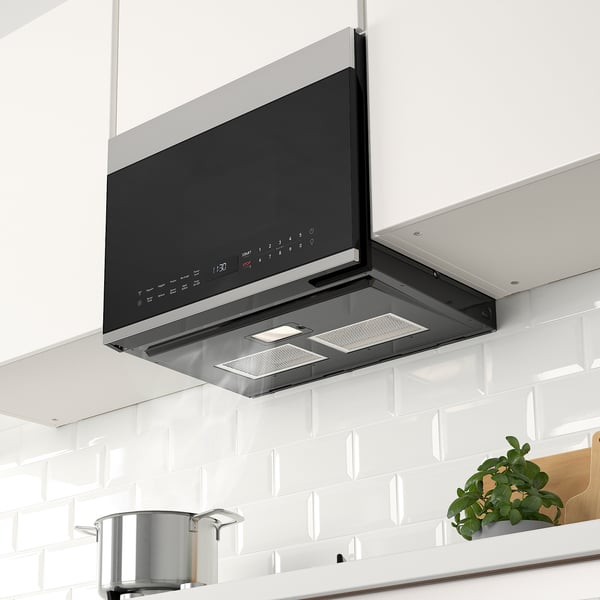 VÄLSKAPT Over-the-range microwave, Stainless steel