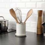 VÄLVÅRDAD Utensil holder, beige/galvanized, 5 "