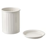 VÄLVÅRDAD Utensil holder, beige/galvanized, 5 "