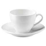 VÄRDERA Coffee cup and saucer, white, 7 oz