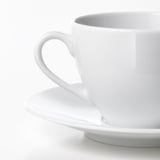 VÄRDERA Coffee cup and saucer, white, 7 oz