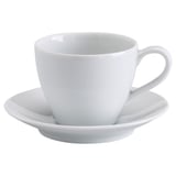 VÄRDERA Coffee cup and saucer, white, 7 oz