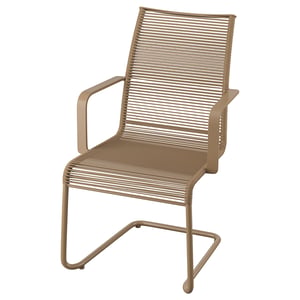 Modern brown VÄSMAN chair, tan, with high back and armrests.