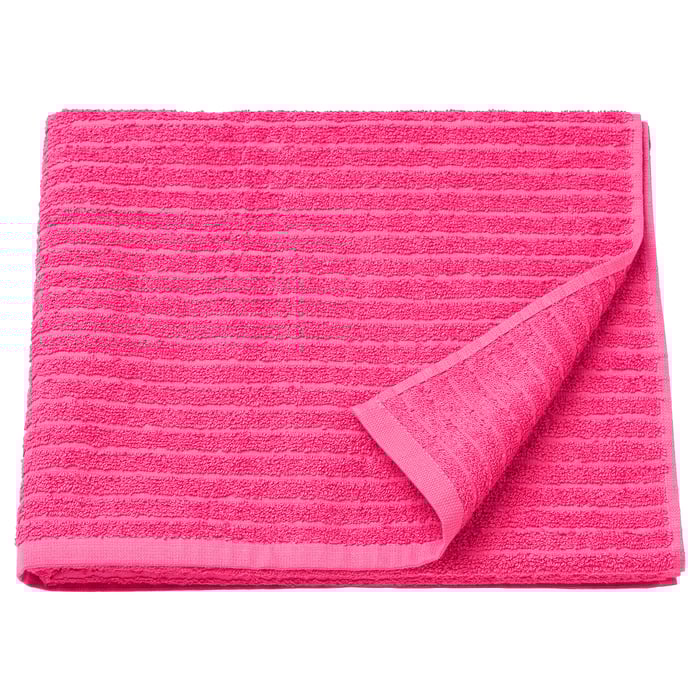 VÅGSJÖN bath towel, bright pink, 28x55" IKEA