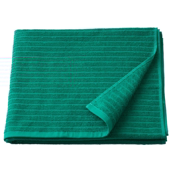 VÅGSJÖN Bath towel, dark green, 28x55" IKEA