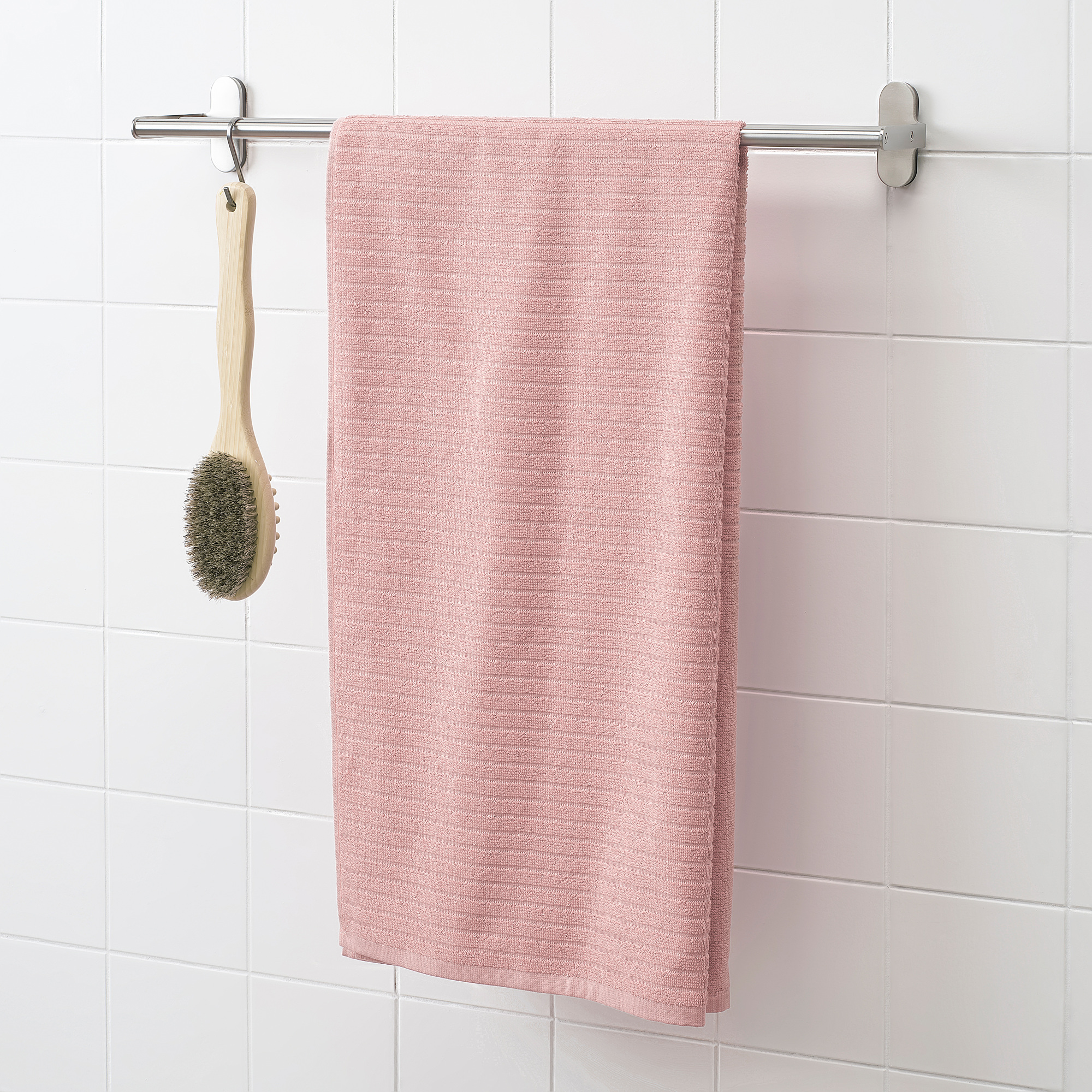 VÅGSJÖN Bath towel, light pink, 28x55" IKEA