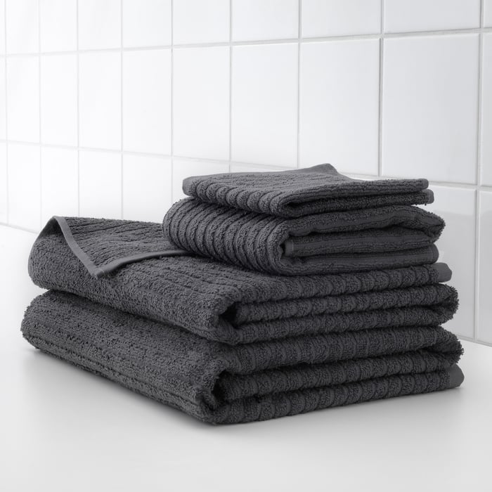 VÅGSJÖN Hand towel, dark gray, 16x28" IKEA
