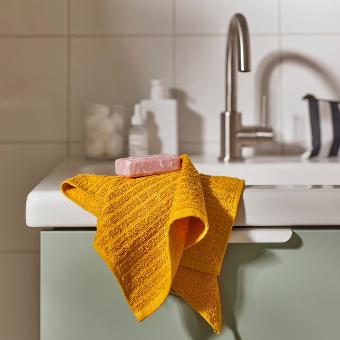 VÅGSJÖN hand towel, goldenyellow, 16x28" IKEA