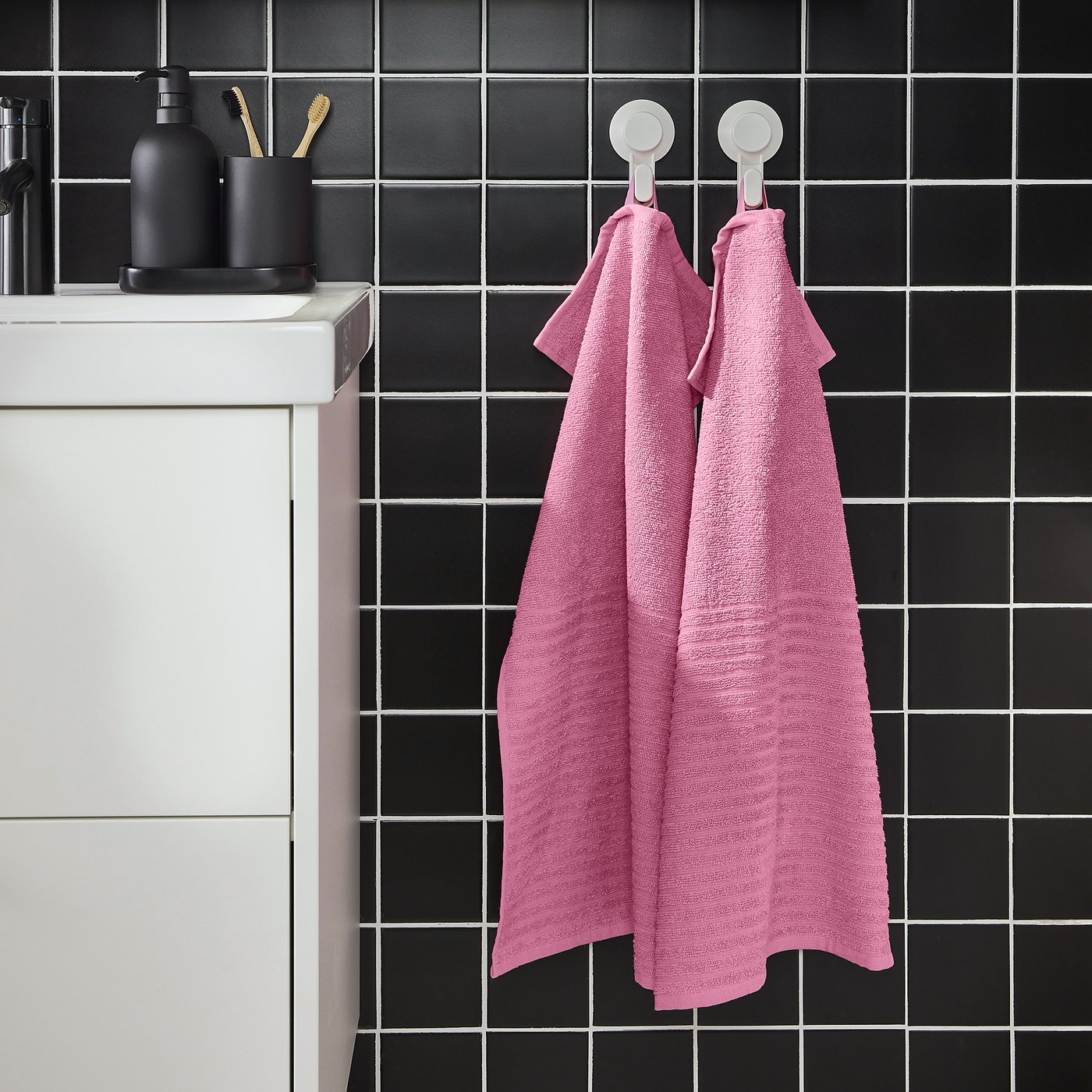 VÅGSJÖN hand towel, pink, 16x28