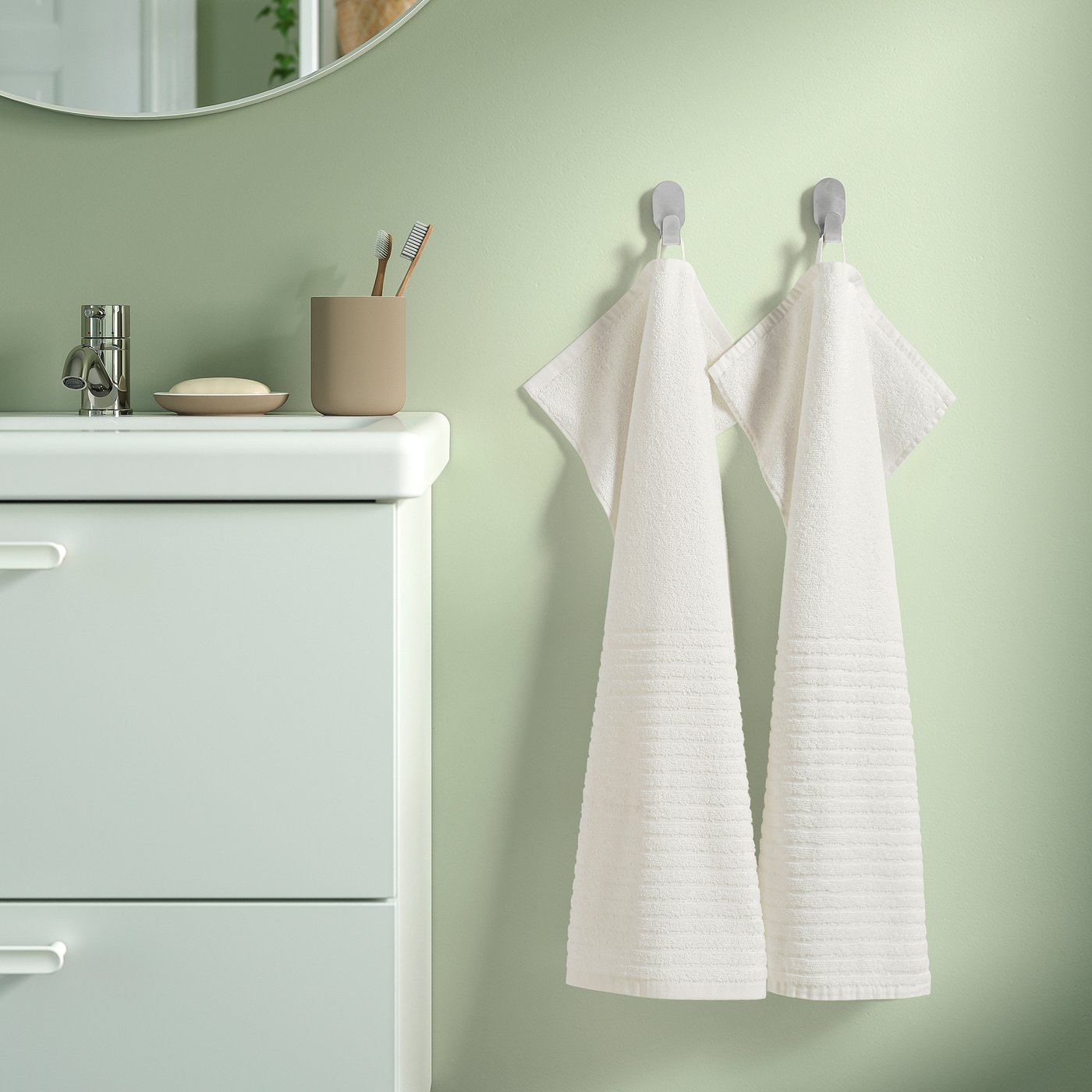 VÅGSJÖN hand towel, white, 16x28