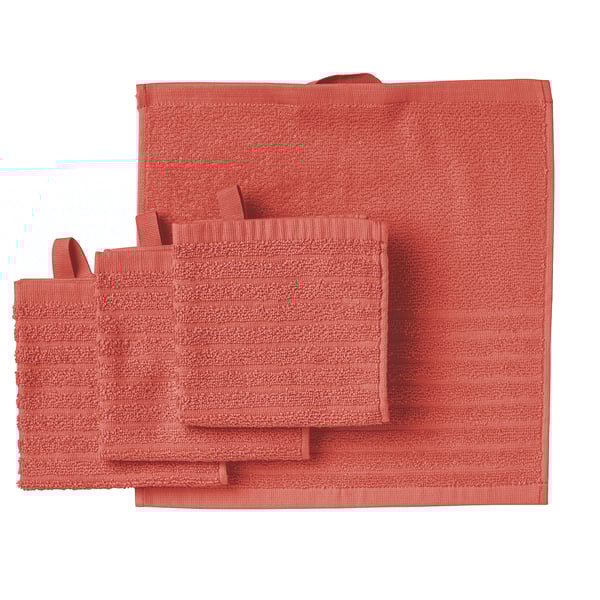 VÅGSJÖN Washcloth, orange-red, 12x12 "
