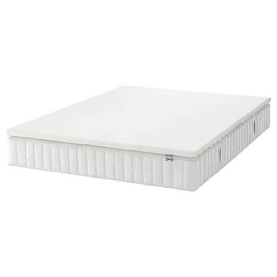 VALEVÅG Mattress and mattress pad, extra firm white/Nordberget white, King