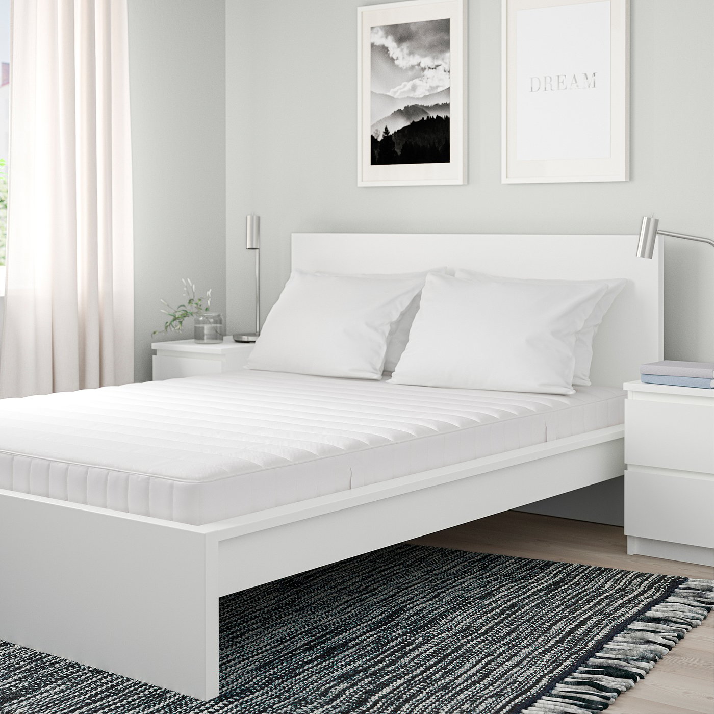 VALEVÅG pocket spring mattress, extra firm/white, King - IKEA