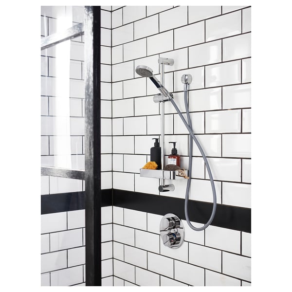 VALLAMOSSE Riser rail with hand shower/outlet chrome plated IKEA