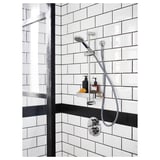 VALLAMOSSE Riser rail with hand shower/outlet, chrome plated