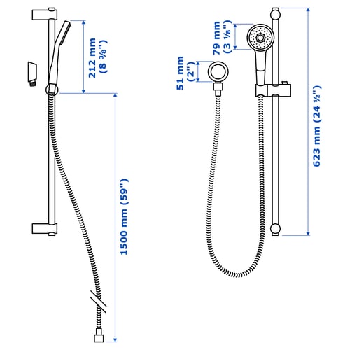 Illustration with measurements for the product: VALLAMOSSE.