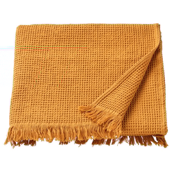 VALLASÅN Bath towel, dark yellow, 28x55" IKEA