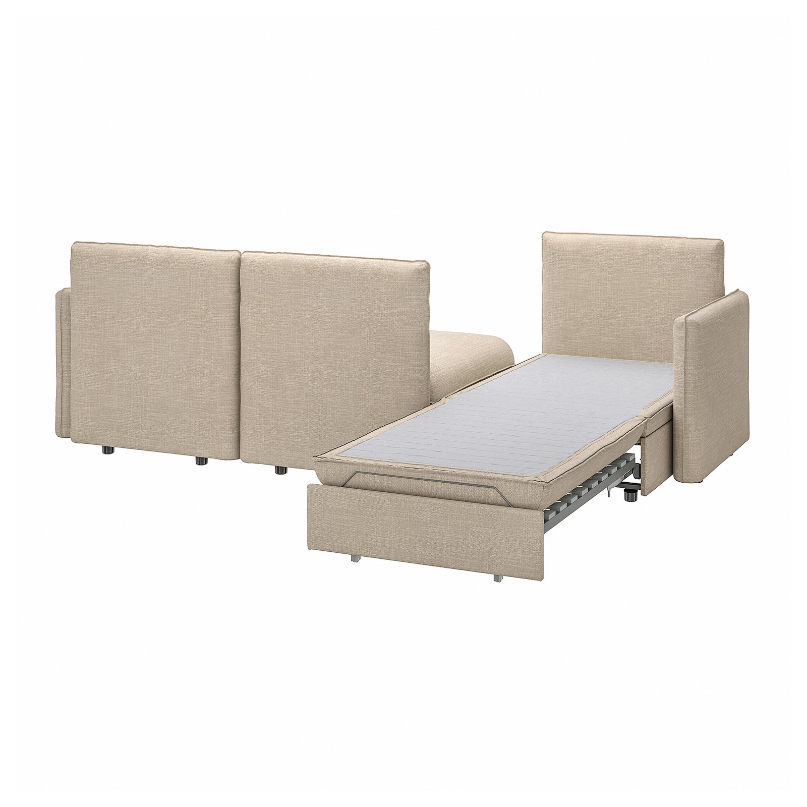 VALLENTUNA 3seat modular sleeper sofa with storage Hillared/beige IKEA