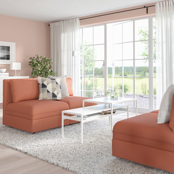 VALLENTUNA Modular loveseat, With storage/Kelinge rust - IKEA