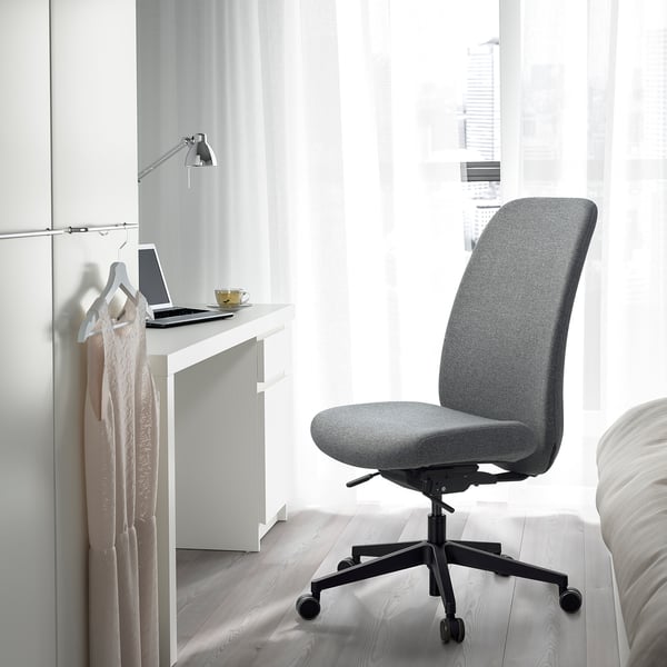 VALLFJÄLLET Office chair, Gunnared gray
