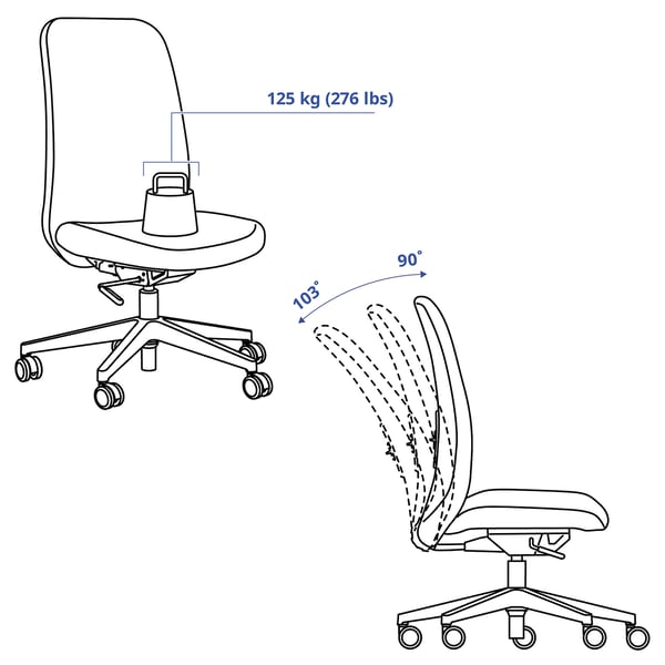 VALLFJÄLLET Office chair, Gunnared gray