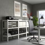 VALLFJÄLLET Office chair with headrest, Gunnared gray
