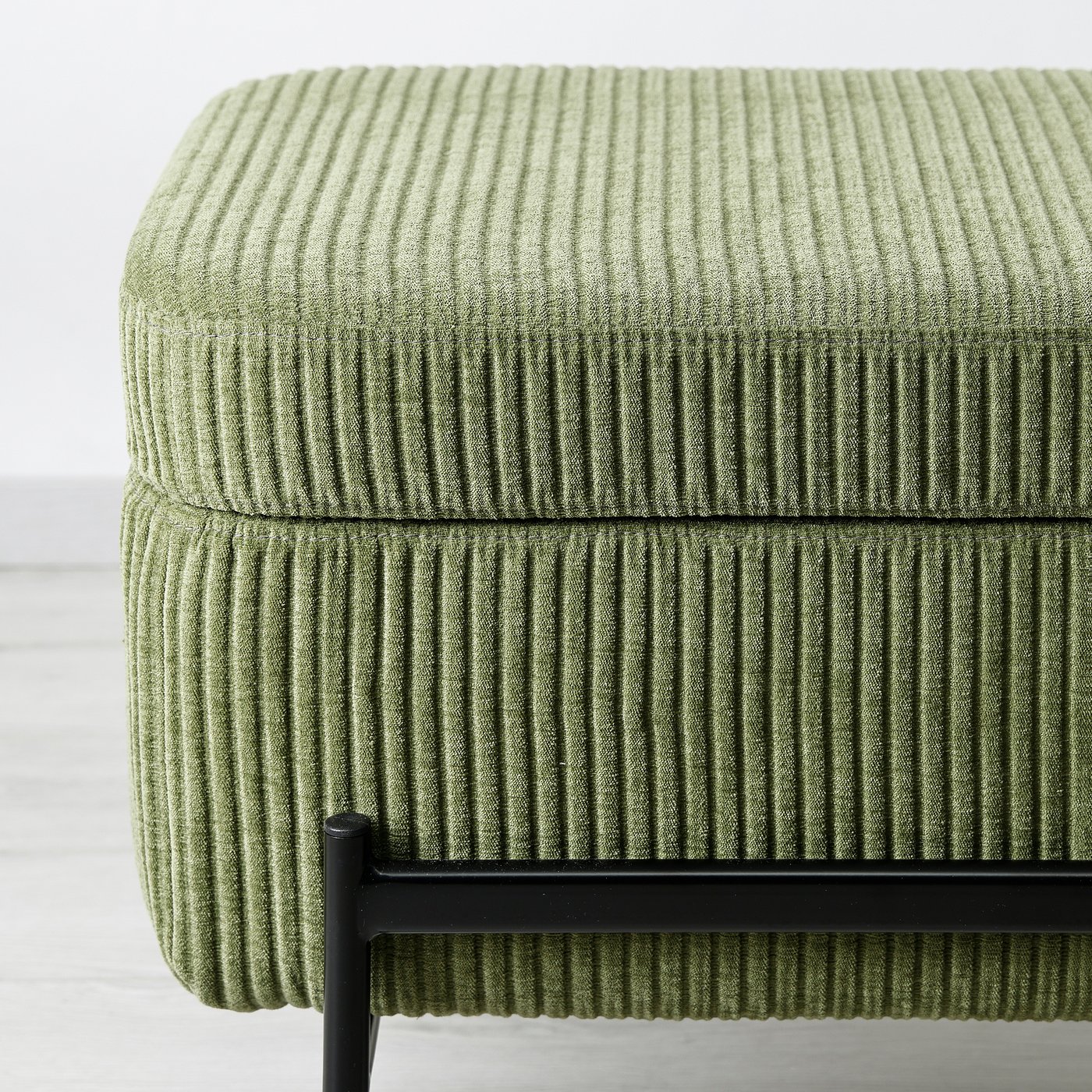 VALTORP bench, with storage/Samsala dark yellow-green, 401/2