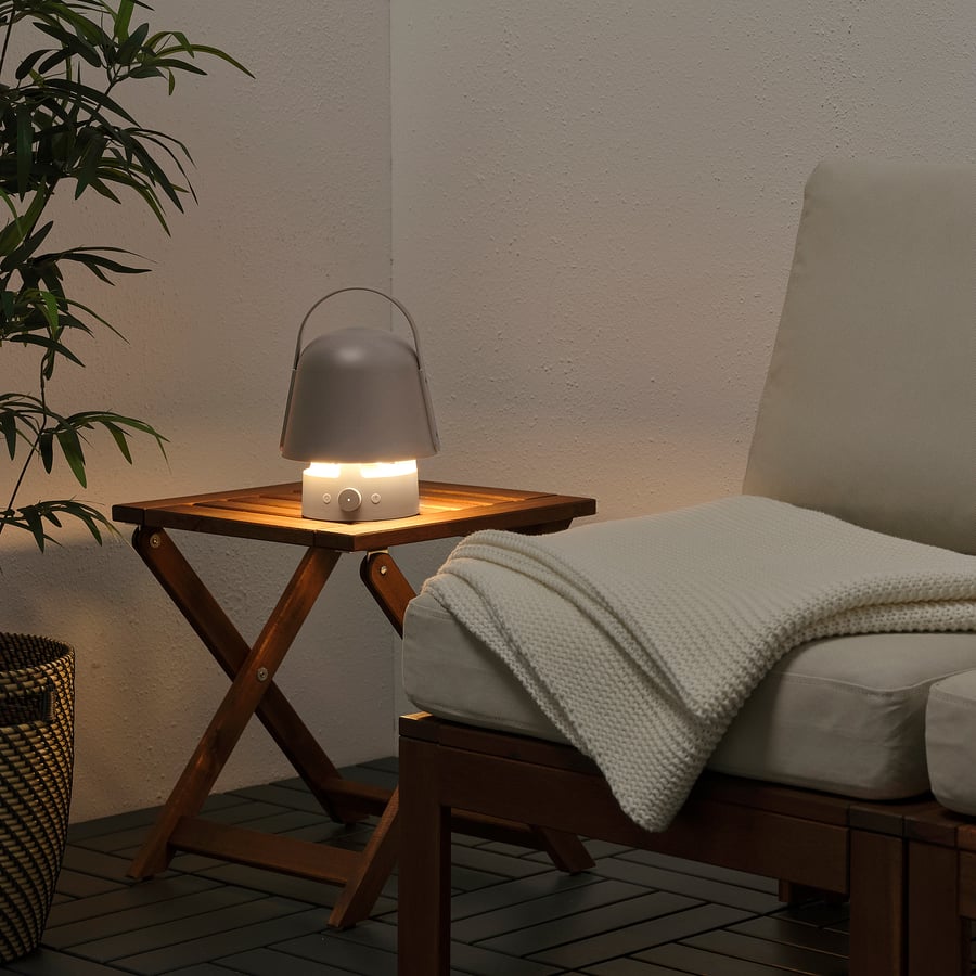 VAPPEBY bluetooth speaker lamp, outdoor/gray IKEA