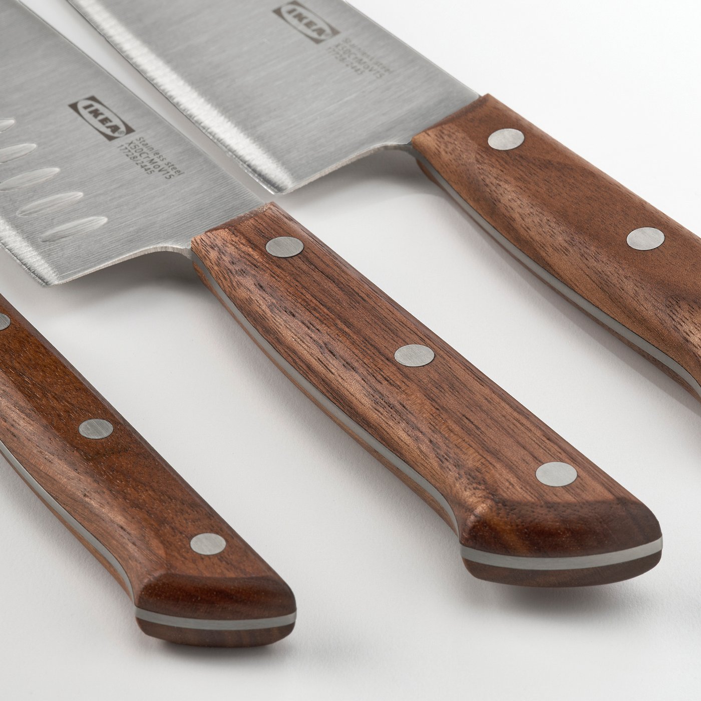 3-piece knife set, stainless steel/walnut 2