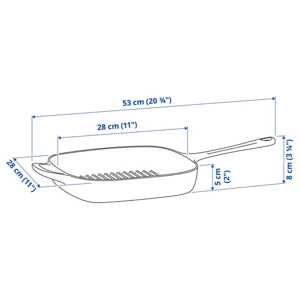 VARDAGEN Grill pan, cast iron, 11x11 "