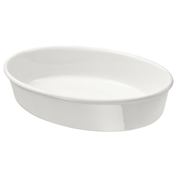 VARDAGEN Oven dish, oval, offwhite, Length 12" IKEA