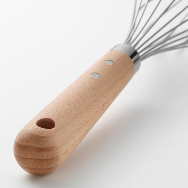 VARDAGEN Whisk, stainless steel/beech, 12 "