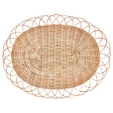 VARGFISK Place mat, natural/rattan handmade, 13 ¾ "