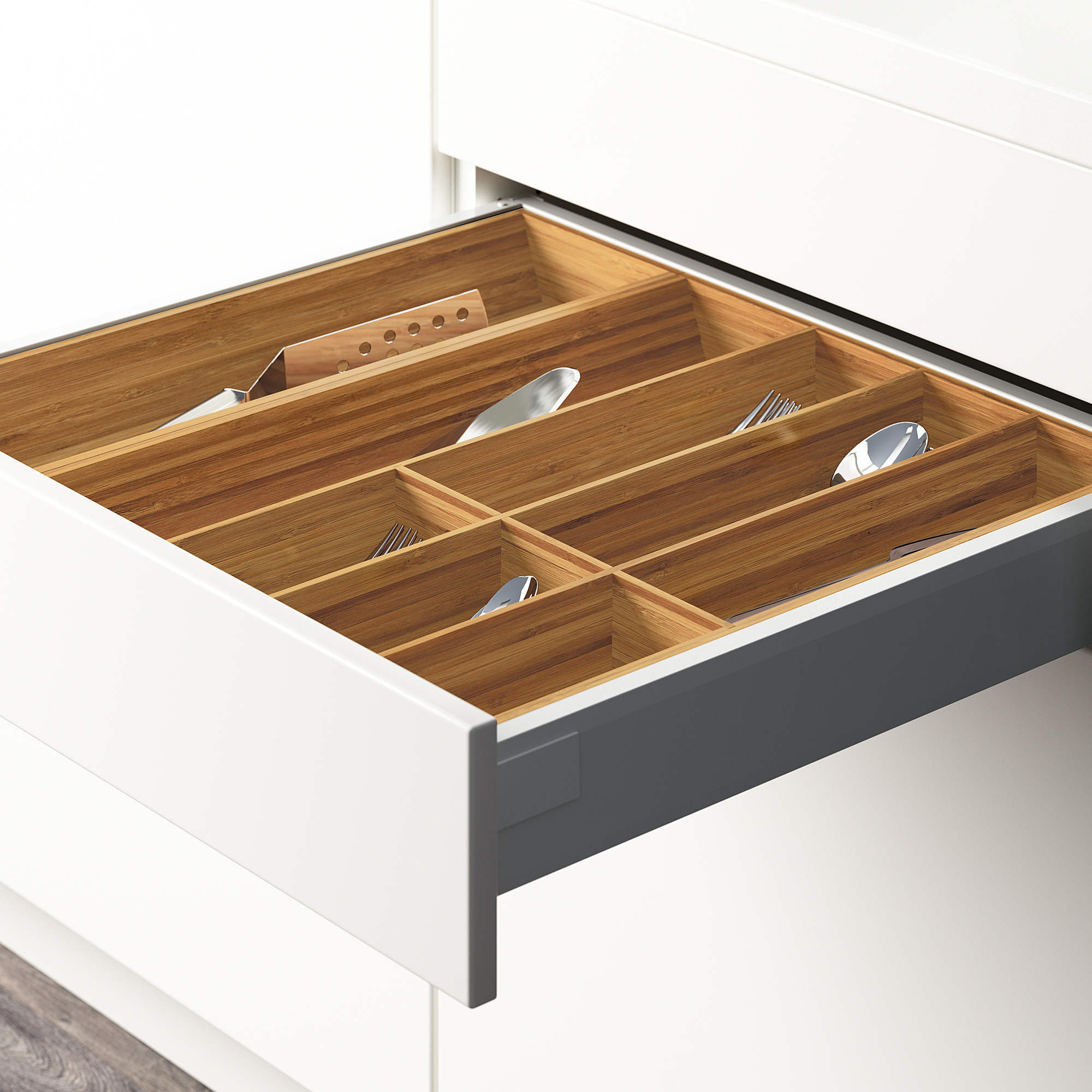 VARIERA Flatware tray, bamboo, Width 14 ¾" IKEA