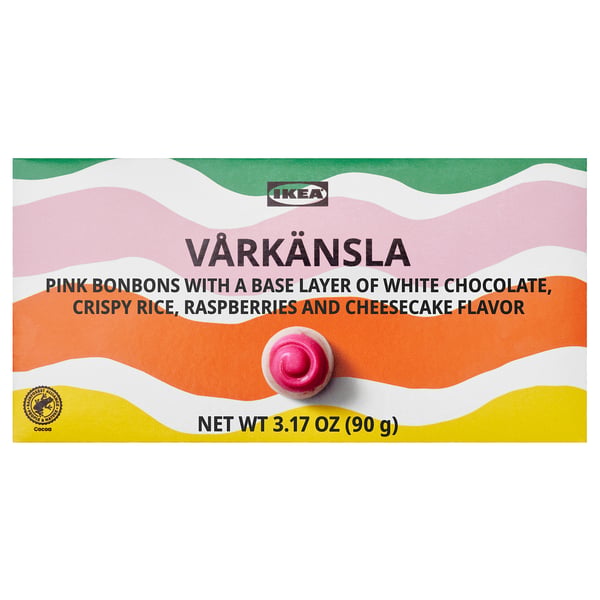 VÅRKÄNSLA Gift box with chocolate pralines, white chocolate pralines raspberry cheesecake flavor, 3 oz
