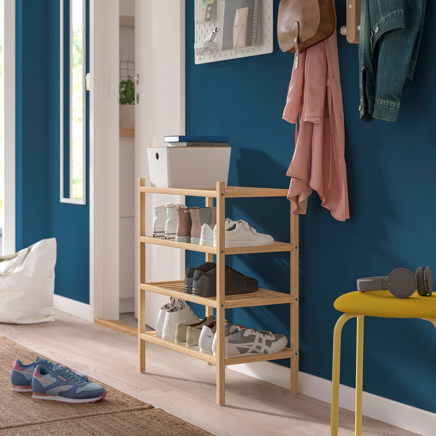 VASSKÄR shoe rack, bamboo, 235/8