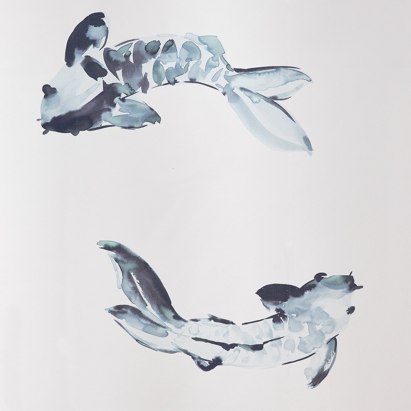 VATTENSJÖN shower curtain, white blue/fish, 71x71" - IKEA