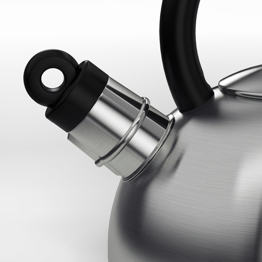 VATTENTÄT Kettle, stainless steel, black IKEA