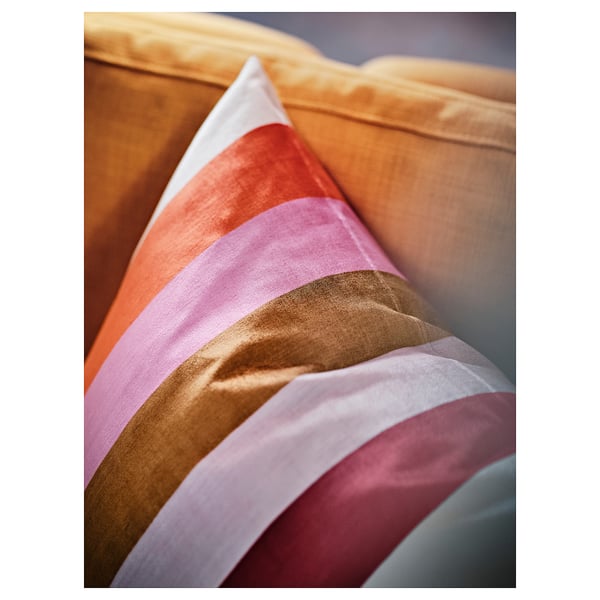 VATTENVÄN Cushion cover, pink/stripe, 20x20 "